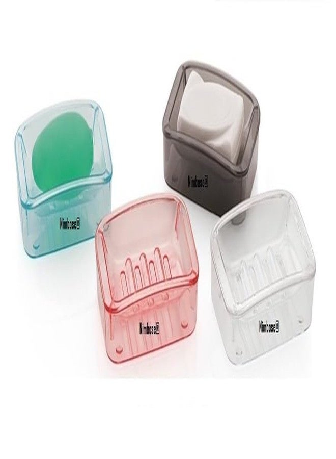 Nimbose® Acrylic Plastic Beautiful Double Layer Soap Dish Case Holder Bathroom Accessories (Multicolor, Set of 4) - Image 1