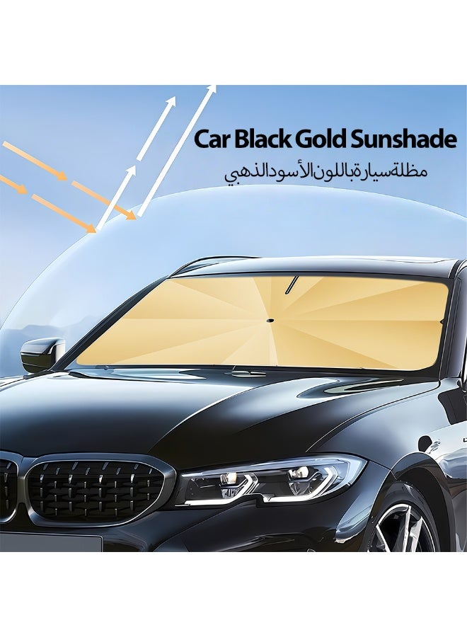 Car Windshield Sun Shade With Storage Pouch, Front Windshield Reflective Sunshade Foldable,Block Uv Rays Sun And Heat Protection, 360-Degree Movable Umbrella Pole,Windshield Sun Shade Umbrella For Car, Sedan, Suv - Image 3