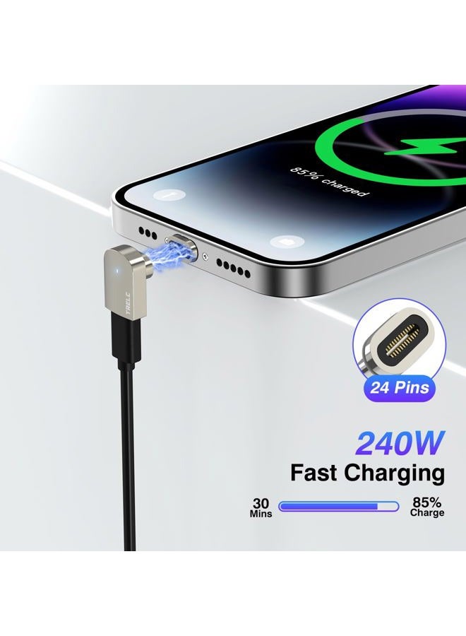 TRELC 240W USB C Magnetic Adapter 2 Pack, with 4 Connectors, Right Angle USB-C Male to Female Adapter, USB4 40Gbps 8K 60Hz, Type C Adapter Extender for MacBook Pro/Air, Steam Deck, Tablet, Laptop - Image 2