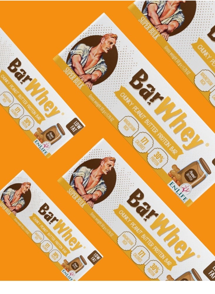 Bar Whey - High-Protein Low Fat Super Bulk Chunky Peanut Butter Protein Bar (3Bar) - Image 1