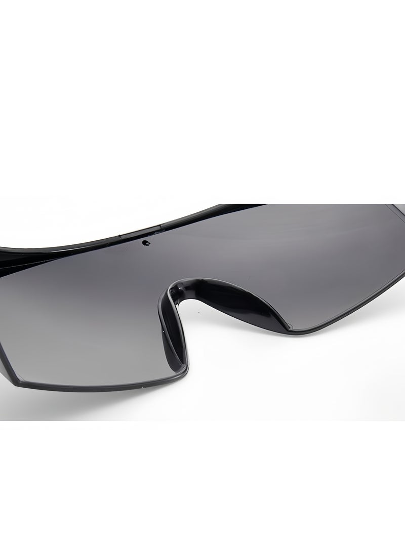 Generic Semi-Rimless Shield Laser Safety Glasses, Black  - Image 3