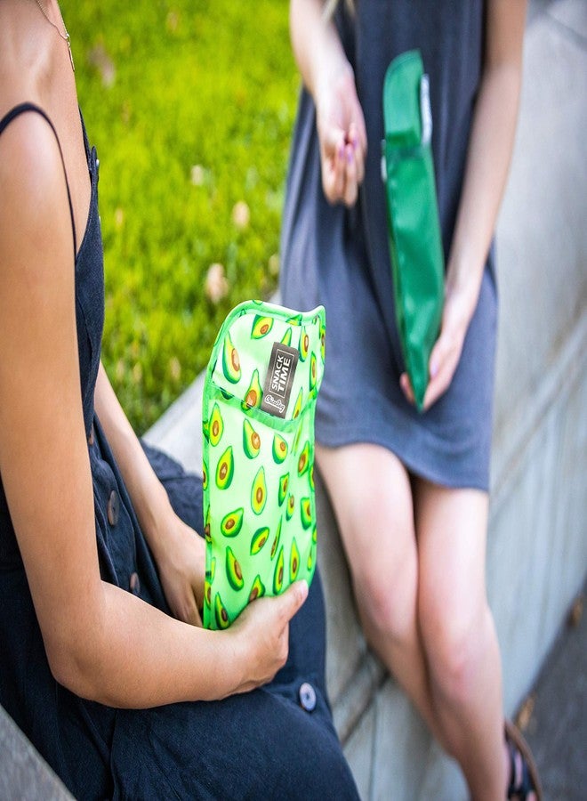 ChicoBag Snack Time rePETe Reusable Sandwich Bags w/Secure Hook & Loop | Perfect for Sandwiches & Snacks | Eco-Conscious Baggies | Easy to Clean | Avocado Pattern (Pack of 3) - Image 2