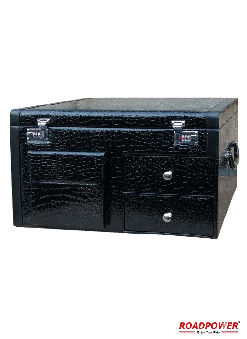 RoadPower - Car Trunk Storage Organizer And Suv  Collapsible Cargo Multi Compartment Auto Grocery Large Box Black 63X35X35CM - Image 1