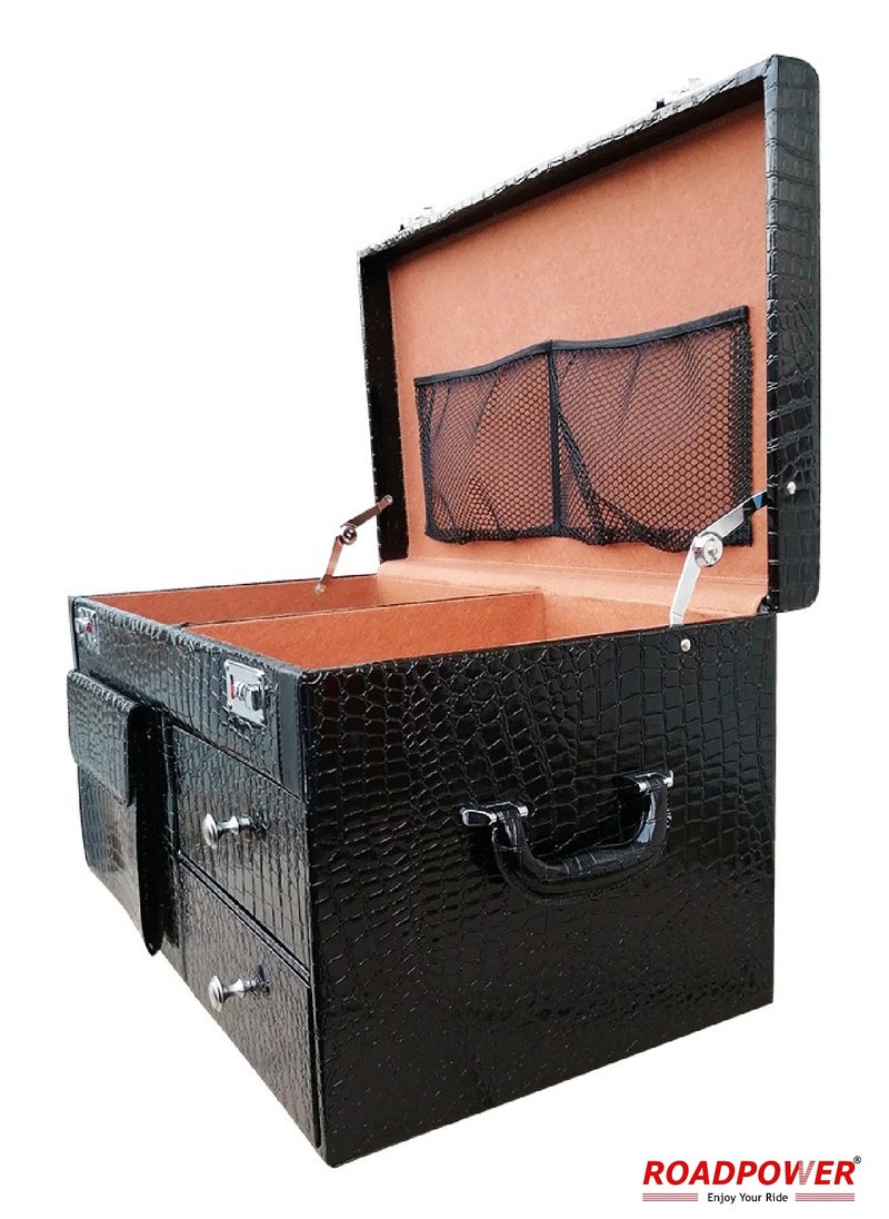 RoadPower - Car Trunk Storage Organizer And Suv  Collapsible Cargo Multi Compartment Auto Grocery Large Box Black 63X35X35CM - Image 1