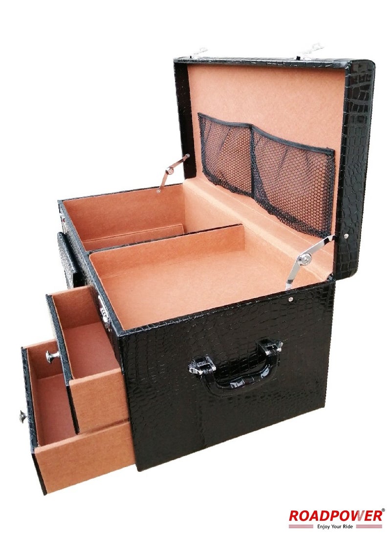 RoadPower - Car Trunk Storage Organizer And Suv  Collapsible Cargo Multi Compartment Auto Grocery Large Box Black 63X35X35CM - Image 1