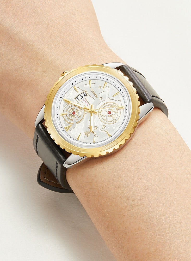 ليبيغ LIEBIG ساعة رجالية جديدة مقاومة للماء بتقويم أسبوعي بميناء كبير للرجال ساعة عمل رجالية - Image 2