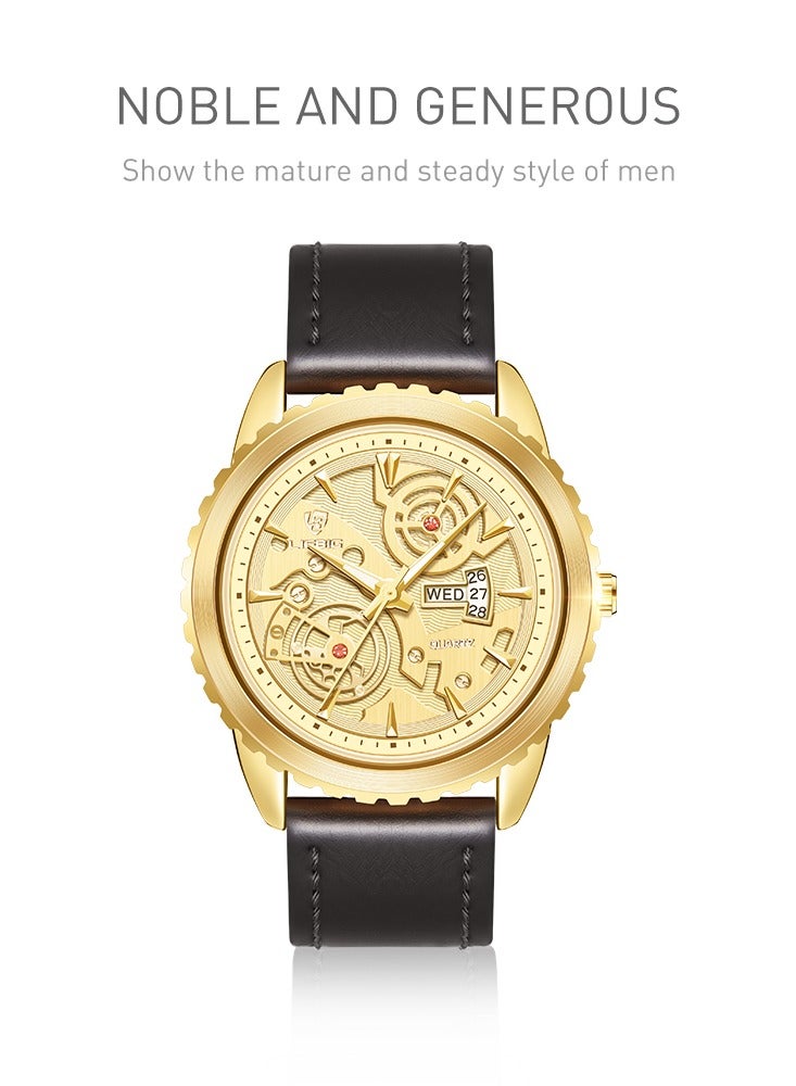 ليبيغ LIEBIG ساعة رجالية جديدة مقاومة للماء بتقويم أسبوعي بميناء كبير للرجال ساعة عمل رجالية - Image 5