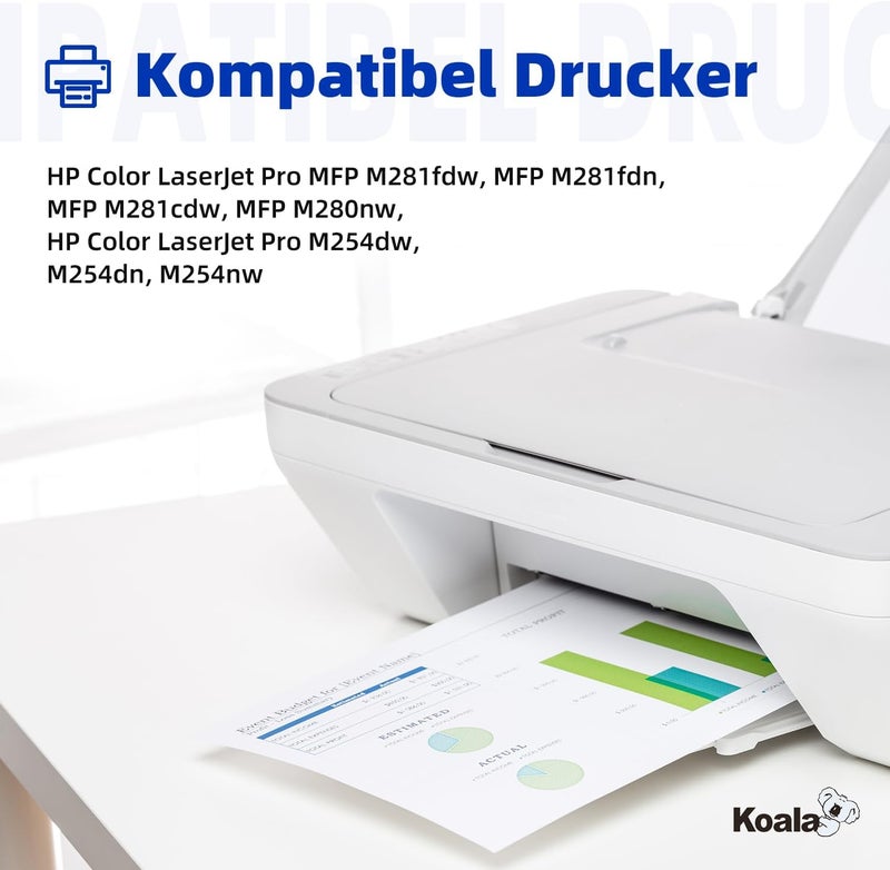 Koala Compatible Toner Cartridge to Replace HP 203X 203A CF540X CF541X CF542X CF543X CF540A for Color Laserjet Pro MFP M281fdw M281fdn M280nw M281cdw M254dw M254nw M254dn - Black Cycycycy - Image 3