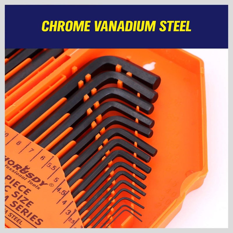 HORUSDY 32-Piece Hex Key Set with Another Torque Handle, Allen Wrench Set Inch/Metric MM(0.7mm-10mm) SAE(0.028"-3/8) - Image 3