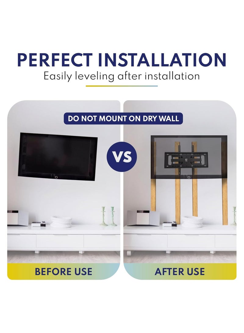 كاروسكي حامل تلفزيون حائطي كامل الحركة لأجهزة التلفزيون مقاس 26 إلى 85 بوصة - قابل للدوران والإمالة بذراعين مفصليتين - حامل حائطي شديد التحمل - Image 3