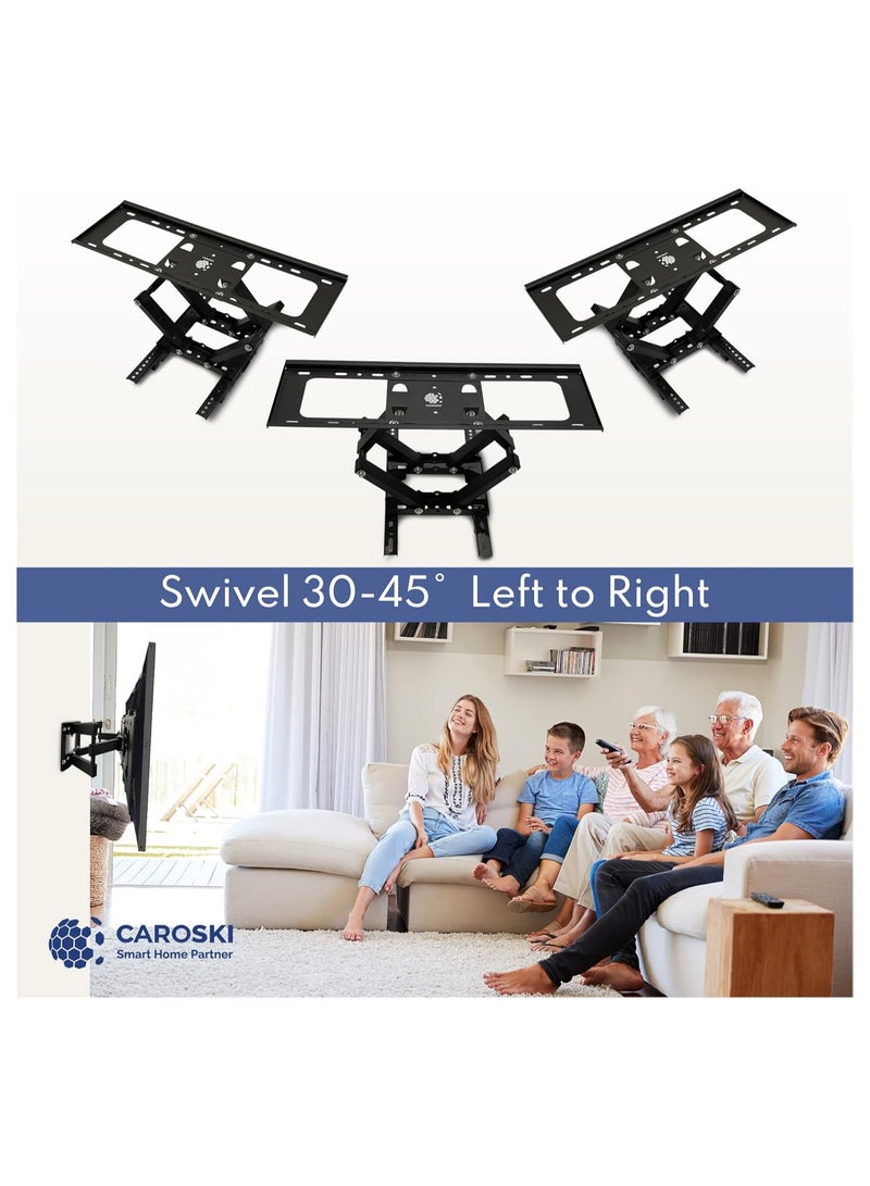 كاروسكي حامل تلفزيون حائطي كامل الحركة لأجهزة التلفزيون مقاس 26 إلى 85 بوصة - قابل للدوران والإمالة بذراعين مفصليتين - حامل حائطي شديد التحمل - Image 5