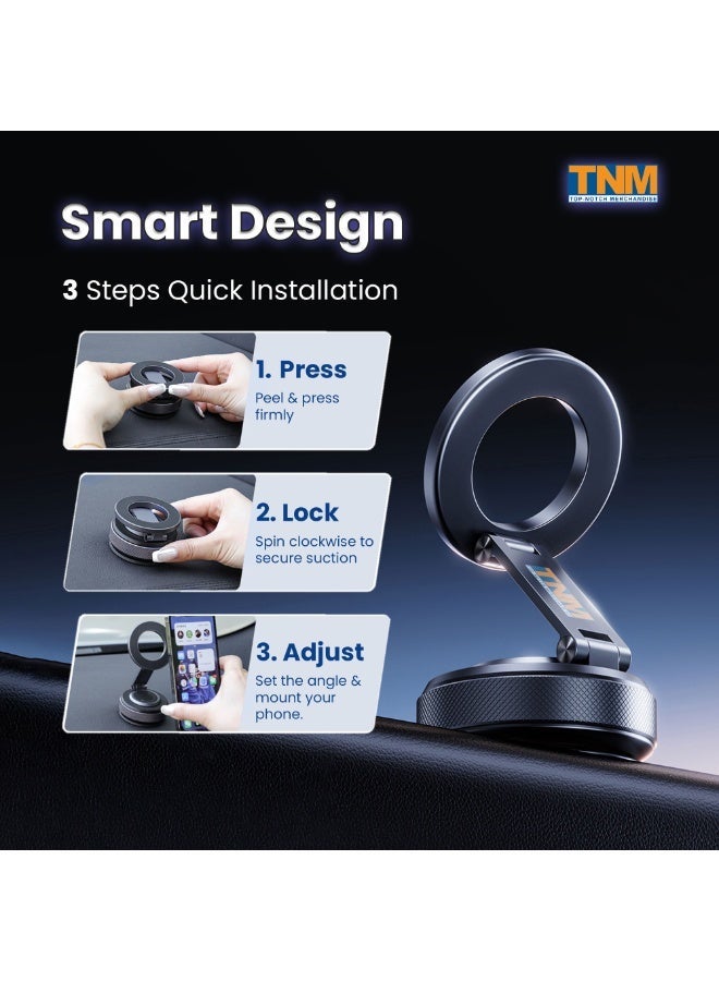 تنم حامل هاتف سيارة مُحسّن X69 لماجسيف - حامل هاتف مغناطيسي للسيارة - حامل جوال مغناطيسي للسيارة | حامل مغناطيسي للسيارة يدور 360 درجة | حامل سيارة قوي | حامل/حامل هاتف مغناطيسي | حامل جوال قابل للطي | متوافق مع جميع الهواتف الذكية | حامل هاتف سيارة قابل للتعديل - Image 4