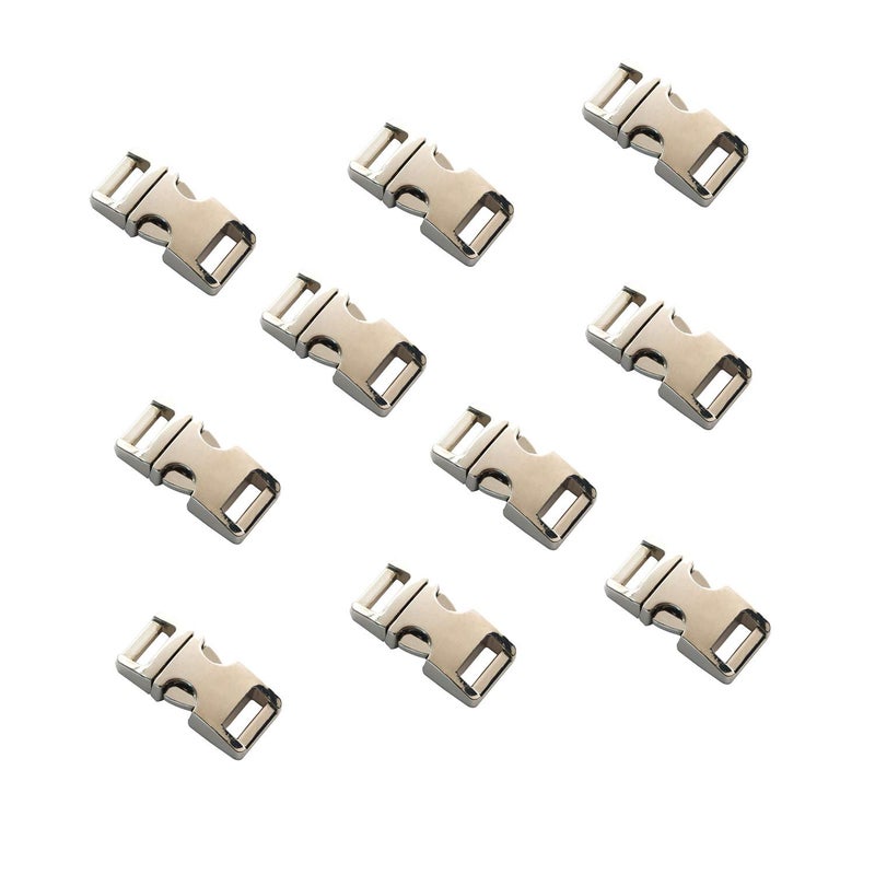 58Inch 10pcs Heavy Duty Metal Side Release Buckles Silver Color for Paracord Bracelets by DGQ