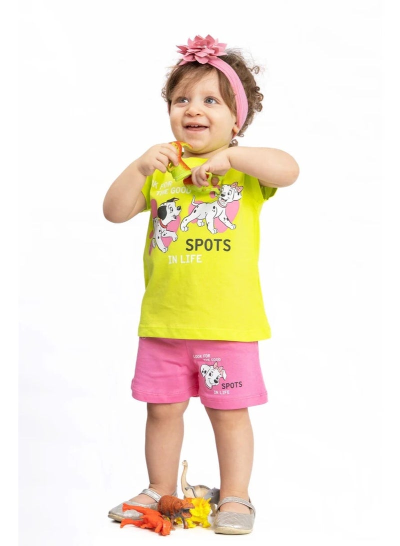 طقم بيجاما لطيف للرضع مستوحى من فيلم "101 كلب مرقش" للأطفال بعمر سنة ونصف ملابس نوم ناعمة ومريحة، مزينة بطبعة جرو جذابة، للاستخدام اليومي المريح - Image 3