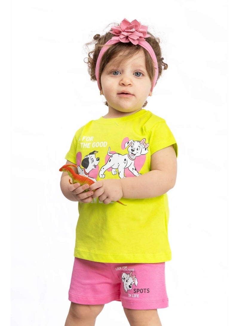 طقم بيجاما لطيف للرضع مستوحى من فيلم "101 كلب مرقش" للأطفال بعمر سنة ونصف ملابس نوم ناعمة ومريحة، مزينة بطبعة جرو جذابة، للاستخدام اليومي المريح - Image 2