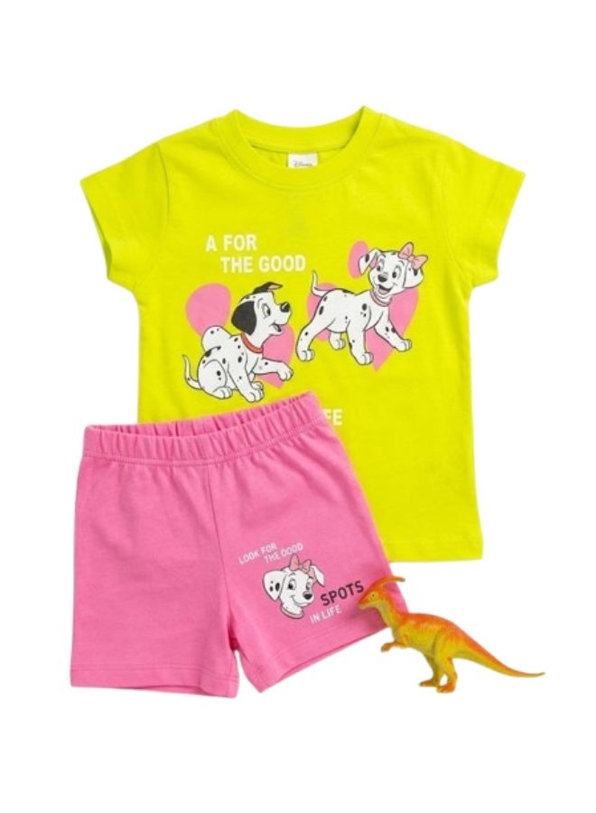 طقم بيجاما لطيف للرضع مستوحى من فيلم "101 كلب مرقش" للأطفال بعمر سنة ونصف ملابس نوم ناعمة ومريحة، مزينة بطبعة جرو جذابة، للاستخدام اليومي المريح - Image 1