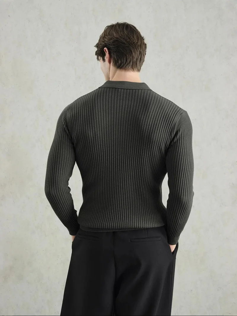 Giesto Khaki Green GIESTO Slim Fit Polo Neck T-Shirt for Men | Best Price UAE