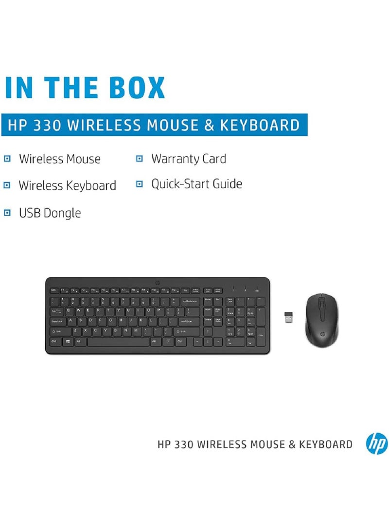 HP 330 Wireless Mouse & Keyboard Combination Arab Black - Image 3