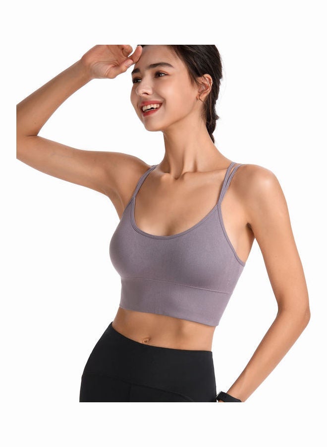 Loquat Quick-Drying Shockproof Back Cross Bralette Purple - Image 2