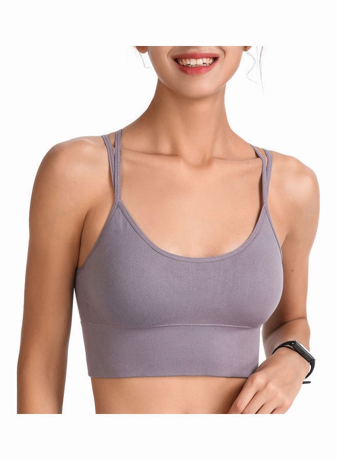 Loquat Quick-Drying Shockproof Back Cross Bralette Purple - Image 5