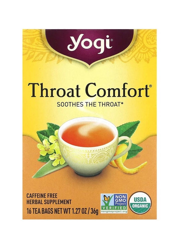 Yogi Tea Throat Comfort Caffeine Free 16 Tea Bags 1.27 oz (36 g)  - Image 1
