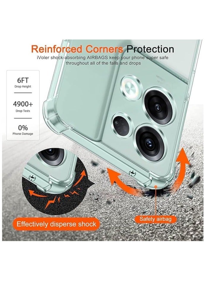 ELMO3EZZ Compatible with OPPO Reno 8 Pro 5G Case Cover Clear Transparent TPU Case for OPPO Reno 8 Pro Cover Clear Anti-Scratch Cover Case with Camera Protection  Cover Case 6.7 inch
