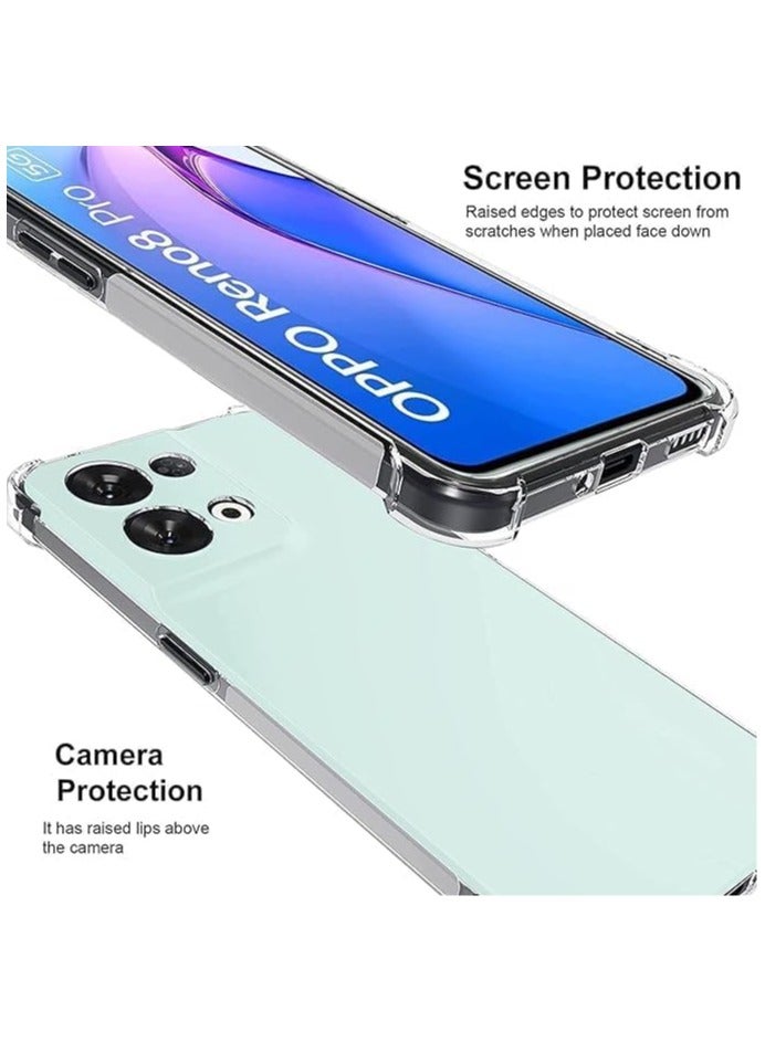 ELMO3EZZ Compatible with OPPO Reno 8 Pro 5G Case Cover Clear Transparent TPU Case for OPPO Reno 8 Pro Cover Clear Anti-Scratch Cover Case with Camera Protection  Cover Case 6.7 inch
