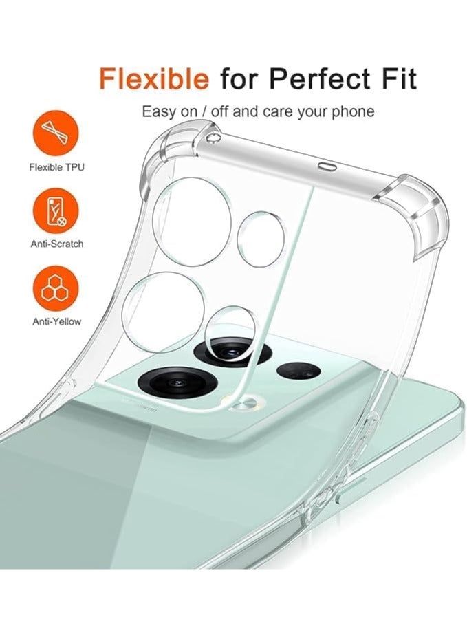 ELMO3EZZ Compatible with OPPO Reno 8 Pro 5G Case Cover Clear Transparent TPU Case for OPPO Reno 8 Pro Cover Clear Anti-Scratch Cover Case with Camera Protection  Cover Case 6.7 inch