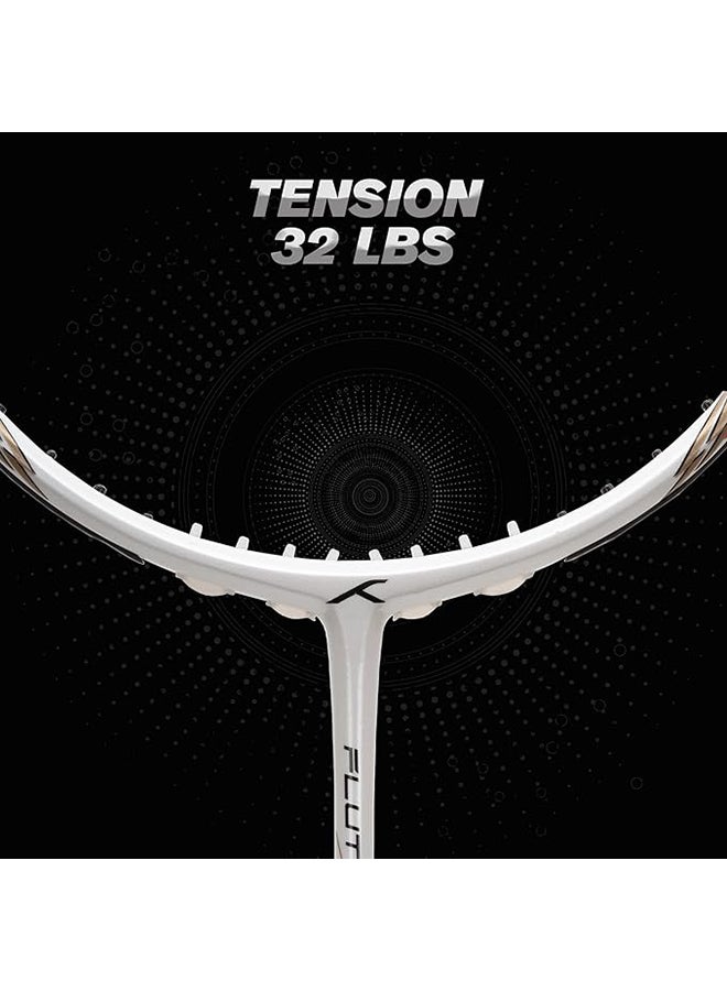 HUNDRED FLUTTER S CTRL Carbon Fibre Strung Badminton Racket with Full Racket Cover | For Intermediate Players | 80 grams | Maximum String Tension - 32lbs - Image 3