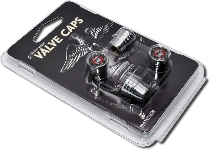 Elektroplate Officially Licensed United States Marine Corps Insignia Bright Chrome Aluminum Tire Valve Stem Caps | Universal Fit for Cars, Bikes, Trucks, RVs, Motorcycles, Trailers (Pack of 4) - Image 3