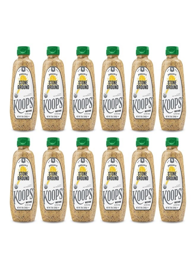 KOOPS' Koops Mustard Organic Stone Ground, 12 Ounce (Pack of 12) - Image 1