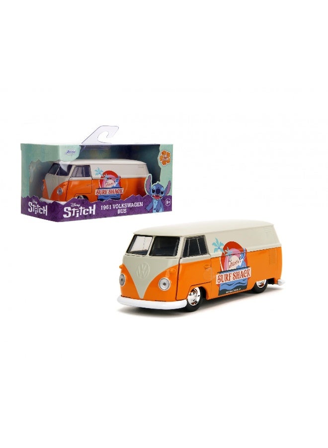JADA Disney Lilo & Stitch Surf Shack 1961 Volkswagen Die-Cast Bus (1:32, Orange/White)  - Image 1