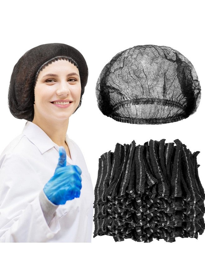 Yahenda 500 Pcs Disposable Bouffant Caps Bulk disposable hair covers Disposable Caps for Hair Elastic Dust Cap Hairnets for Food Service, Nurses, Labs(21 Inches,Black) - Image 1
