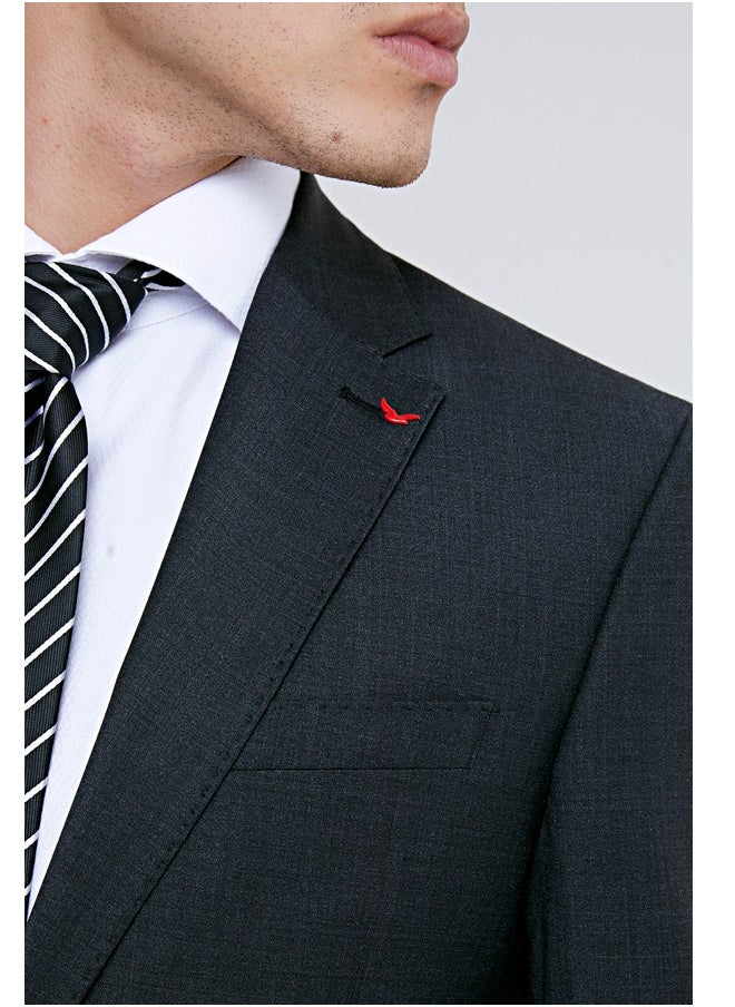 D'S DAMAT بدلة كلاسيكية رمادية داكنة من Ds Damat - 41% صوف  - Image 3