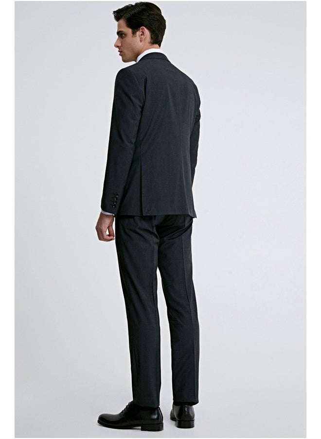 D'S DAMAT بدلة كلاسيكية رمادية داكنة من Ds Damat - 41% صوف  - Image 4