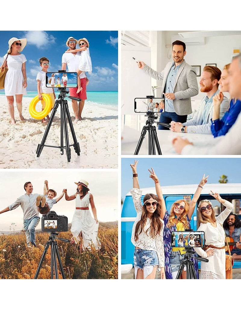 Generic Phone Tripod 127cm/50in, Eocean Aluminum Mobile Tripod Stand with Carry Bag for DSRL, SRL, Travel Tripod with Wireless Remote Control for Live Streaming, Work, Vlogging  - Image 5