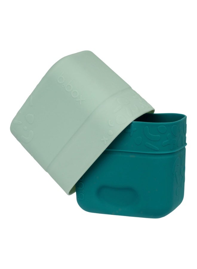 B.Box Silicone Snack Cups with Lid | Fits Lunch Box & Mini Lunch Box | Foldable Design | 5.1–5.7 fl oz | BPA Free-Forest - Image 1