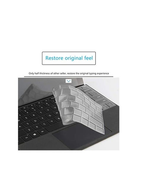Ultra Thin Keyboard Cover for 10.5 inch Microsoft Surface Go/Go 2/Go 3/Go 4 (2018--2023),Clear Made of Premium TPU, High Transparency, Clear Keyboard Skin Protector