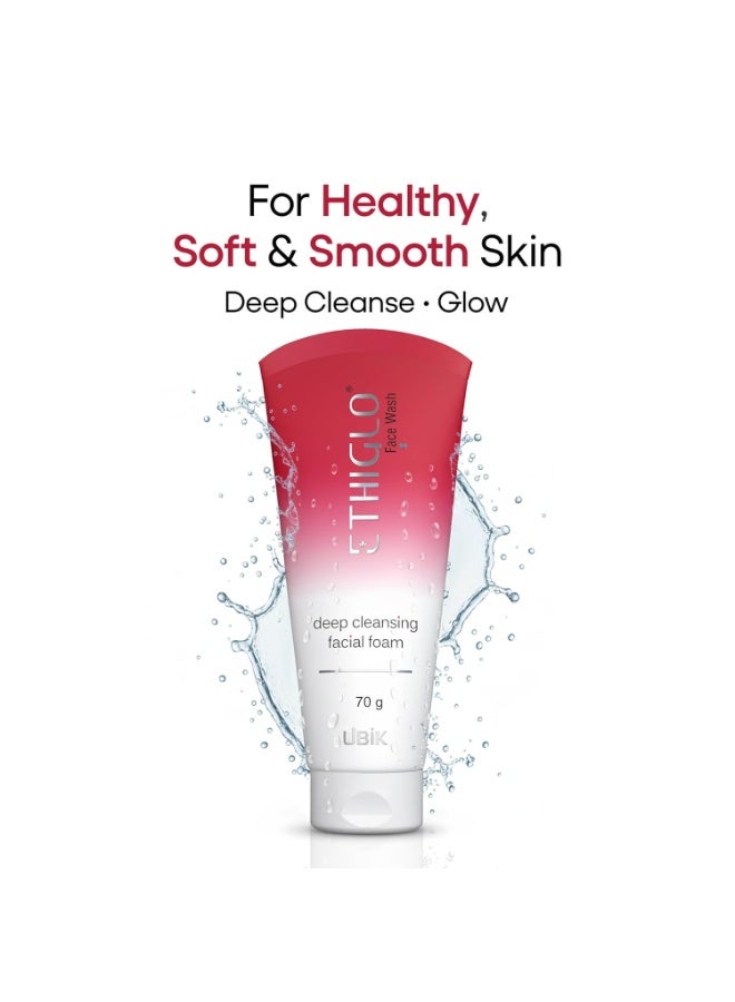 Ethiglo Deep Cleansing Facial Foam Face Wash for Healthy, Soft and Smooth Skin | Removes Dirt, Impurities and Excess Oil | Suitable for All Skin Types | Pack of 2 (70g) - Image 4