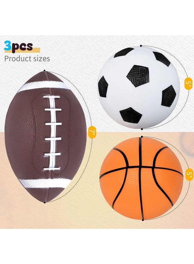 Shindel Sports Balls for Kids, 5 Inches Playground Balls with Hand Pump, Includes Football, Basketball - Image 2