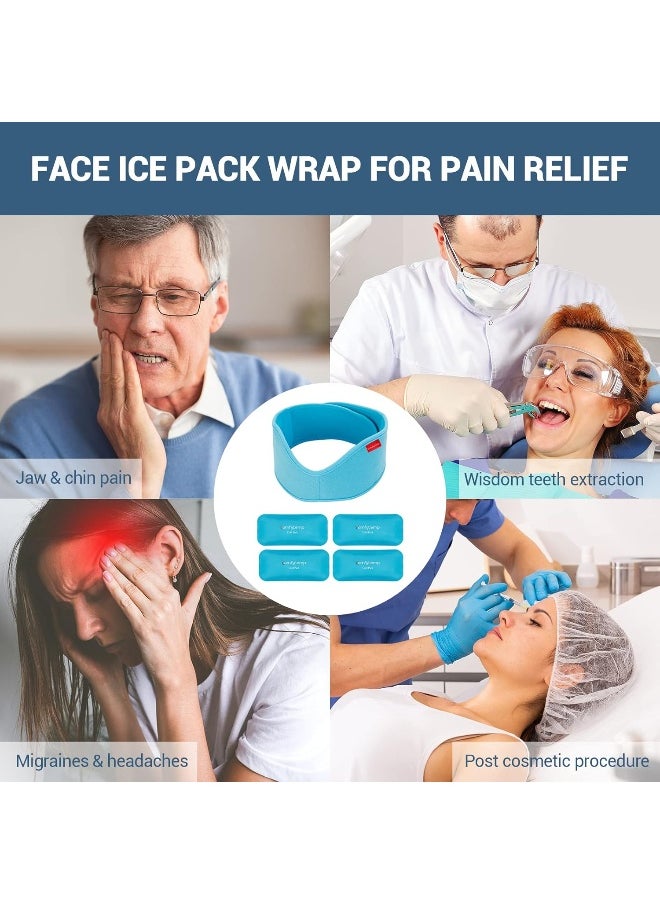 Comfytemp - Wisdom Teeth Ice Pack Head Wrap, Face Ice Pack For Tmj Relief, Surgery Recovery, Fsa Hsa Eligible, 4 Reusable Hot & Cold Gel Packs, Pain Relief For Jaw, Chin, Oral, Facial, Dental Implants - Image 1