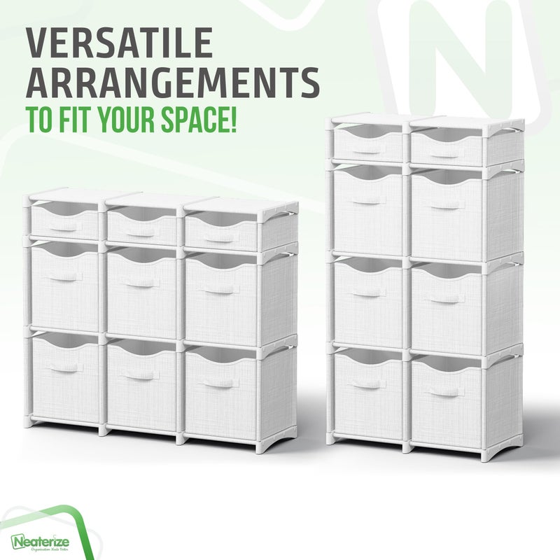 NEATERIZE Cube Storage Organizer with Storage Bins Included - The Perfect Closet Organizers and Storage Solution. Includes 9 Storage Cubes, Great For Toy Storage, Closet Storage, Clothes Storage (White-Grey) - Image 5