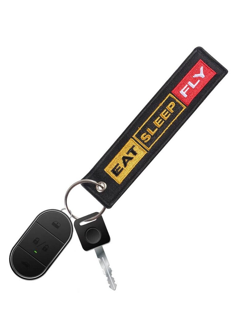 SOLDOUT Double Sided Embroidery Flight Crew Captain Pilot Keychain Keyring For Motorcycles, Cars, Bag, Key Fobs Fashion (Eat Sleep Fly) - Image 4