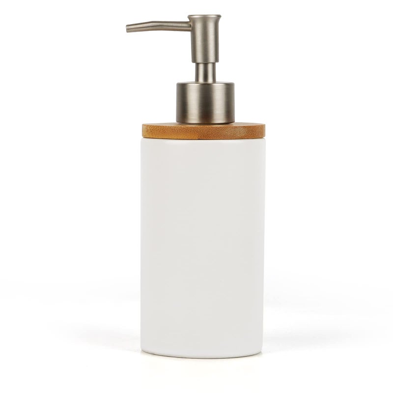 Whiidoom Ceramic Soap Dispenser Hand Soap Dispenser Refillable Liquid Great for Kitchen and Bathroom Decorative (White) - Image 1