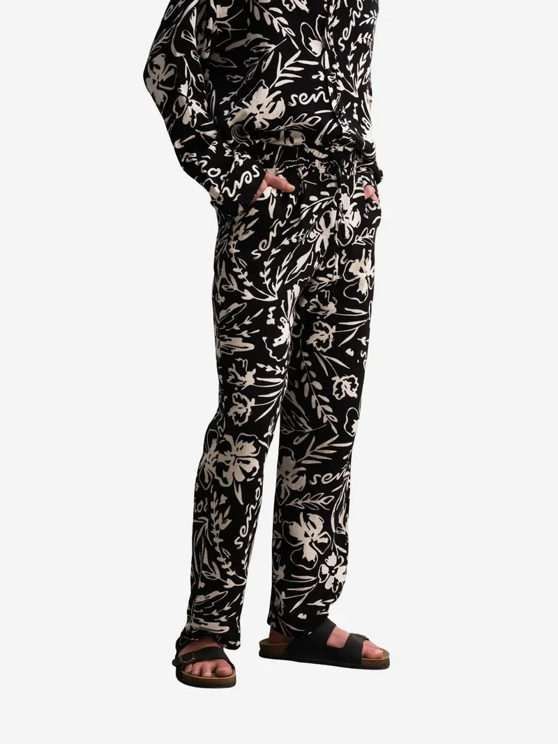 GIESTO Men's Cotton Floral Knit Pants