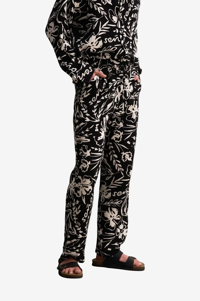 GIESTO Men's Cotton Floral Knit Pants