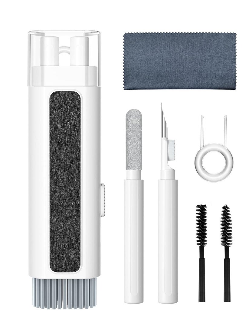 Excefore - 8 in 1 Cleaner Kit, Multi-Function Electronic Cleaner Kit, Keyboard Cleaner Kit with Brush, for Earbud, Phone, Bluetooth, iPad, Earphones, Computer, Camera (White) - Image 1