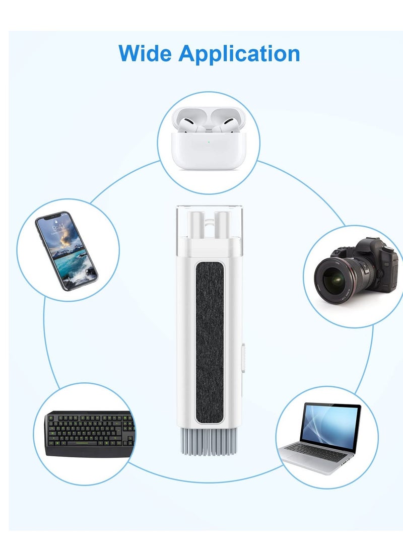 Excefore - 8 in 1 Cleaner Kit, Multi-Function Electronic Cleaner Kit, Keyboard Cleaner Kit with Brush, for Earbud, Phone, Bluetooth, iPad, Earphones, Computer, Camera (White) - Image 1