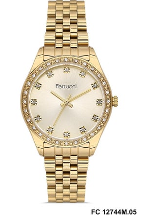 Ferrucci Women's Wristwatch Fc 12744M Gold Color Stone Original 2 Year Warranty + Bracelet Gift  - Image 1