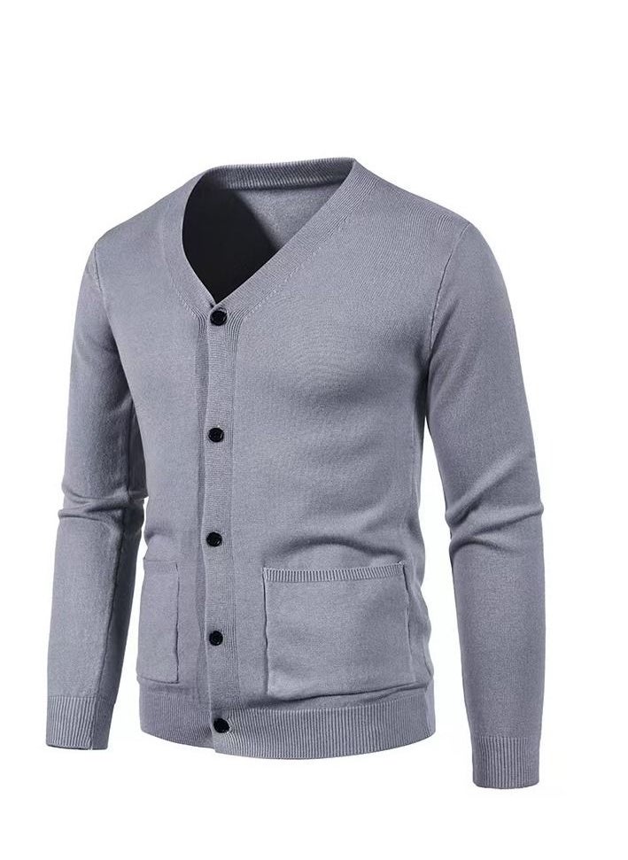 Men's V-neck Solid Color Cardigan Knit Fashionable Slim Sweater - pzsku/Z47EFA8BBB86DB6D2D104Z/45/_/1664522240/09ff8062-4e65-4e9c-a676-3e4eaf1bcb9c